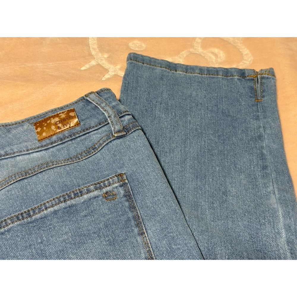 CROWN & IVY Denim High Rise Vintage Straight Size 12 Regular Distressed - Picture 8 of 10